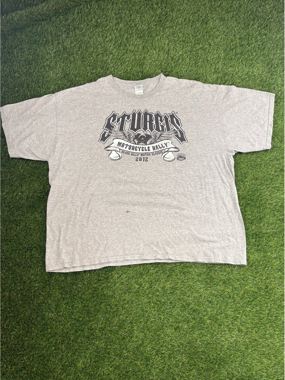 Vintage Sturgis Motorcycle Rally Heavy Cotton 2012 Gray T-Shirt 3XL